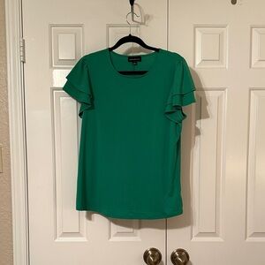Green flutter sleeve shirt size L